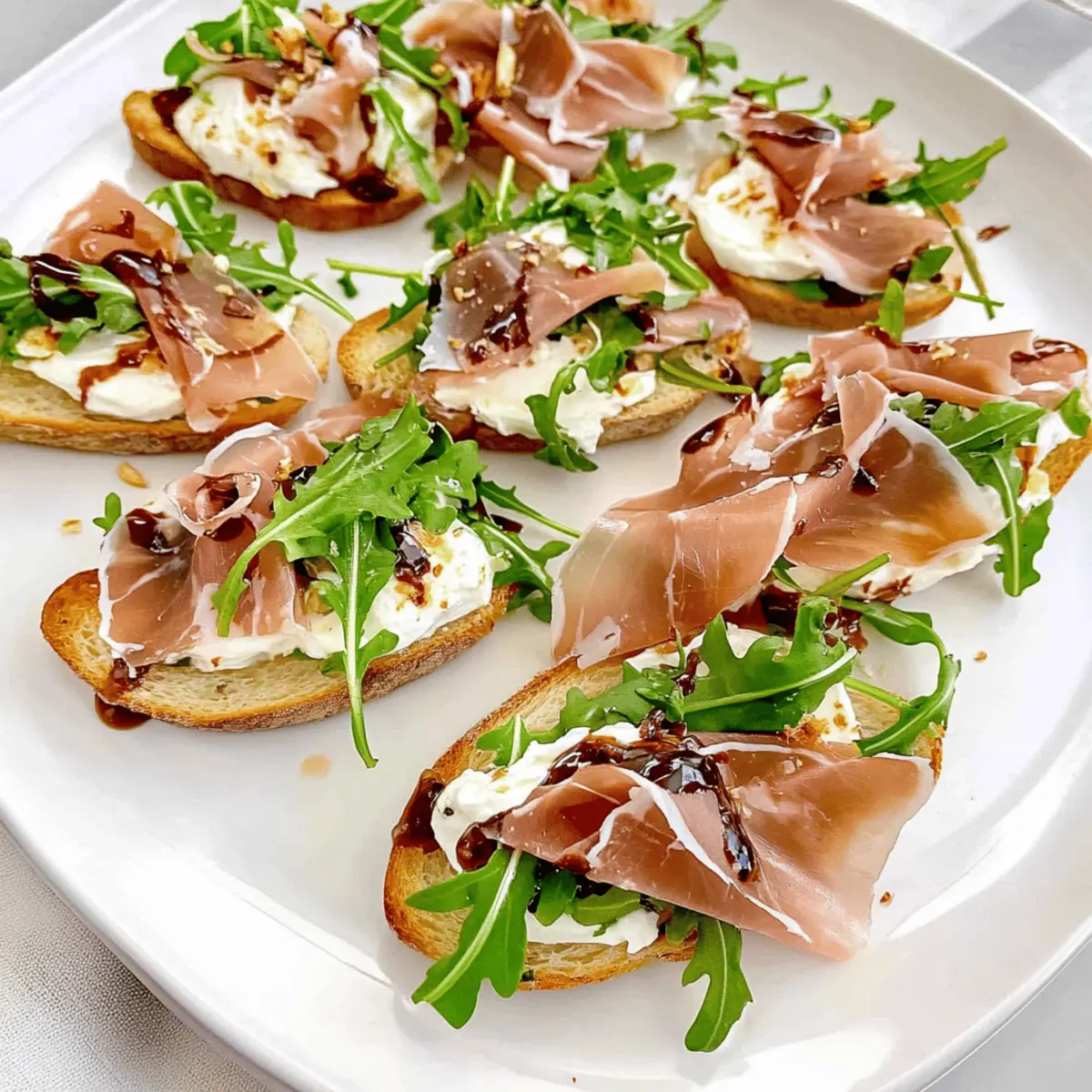 Boursin Prosciutto Arugula Crostini: Effortless Gourmet Bliss
