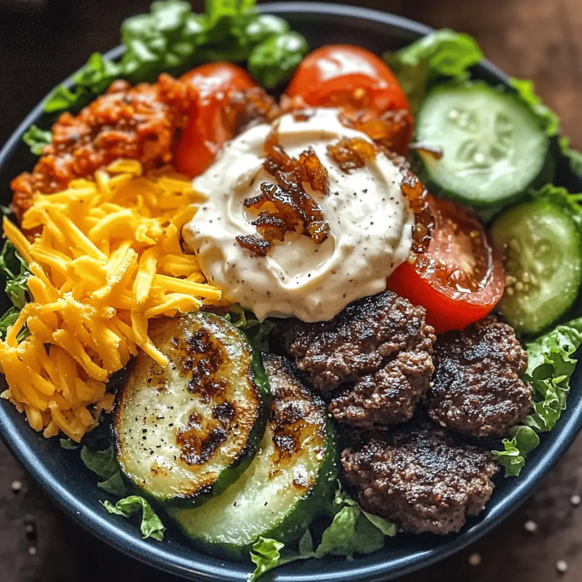 Delicious Burger Bowls with Caramelized Onion Aioli for You