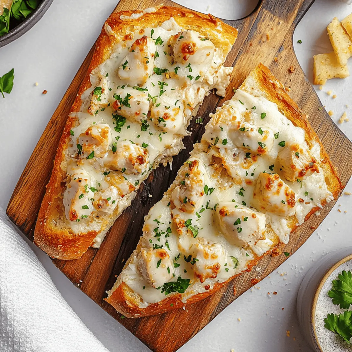 Chicken Alfredo Garlic Bread efkert