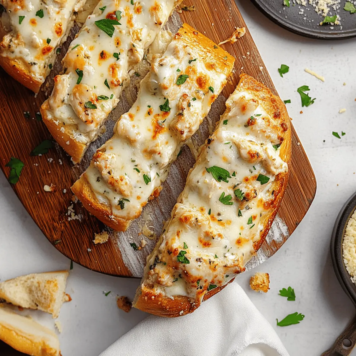 Chicken Alfredo Garlic Bread vymtwf