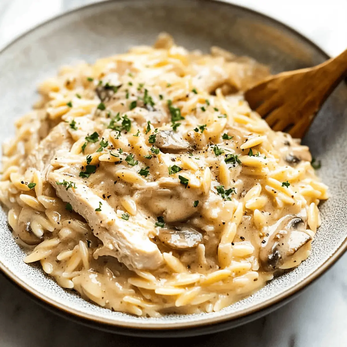 Creamy Chicken Marsala Orzo Ready in 30 Minutes