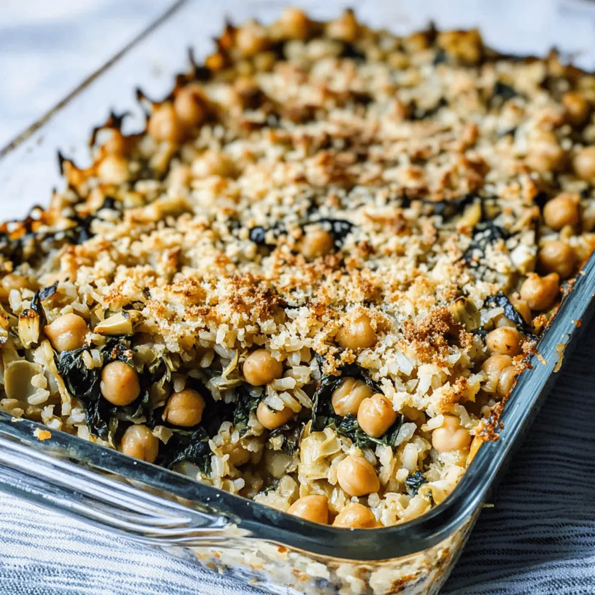 Chickpea Brown Rice Spinach Artichoke Casserole e3zd26