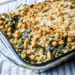 Chickpea Brown Rice Spinach Artichoke Casserole