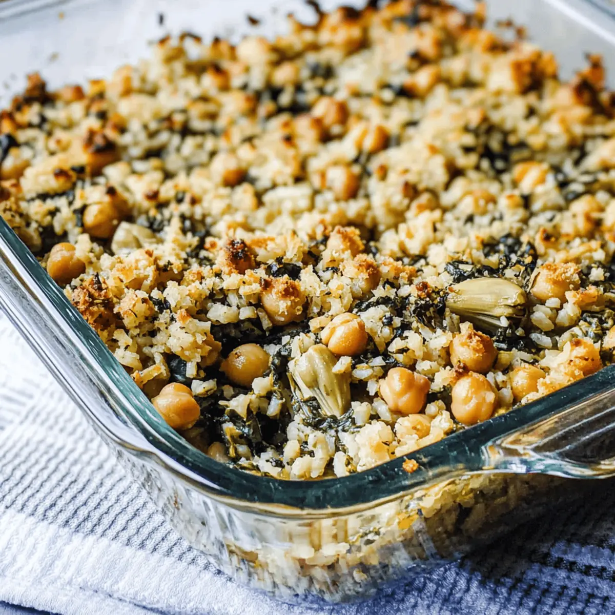 Chickpea Brown Rice Spinach Artichoke Casserole w5owbq