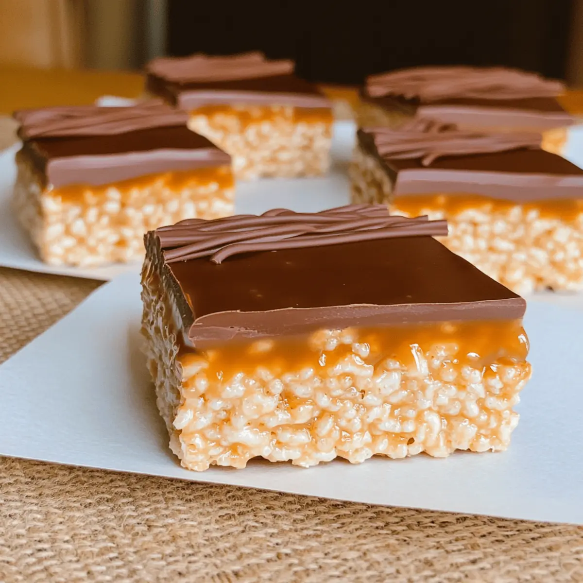 Chocolate Caramel Rice Krispie Squares o7uvzw