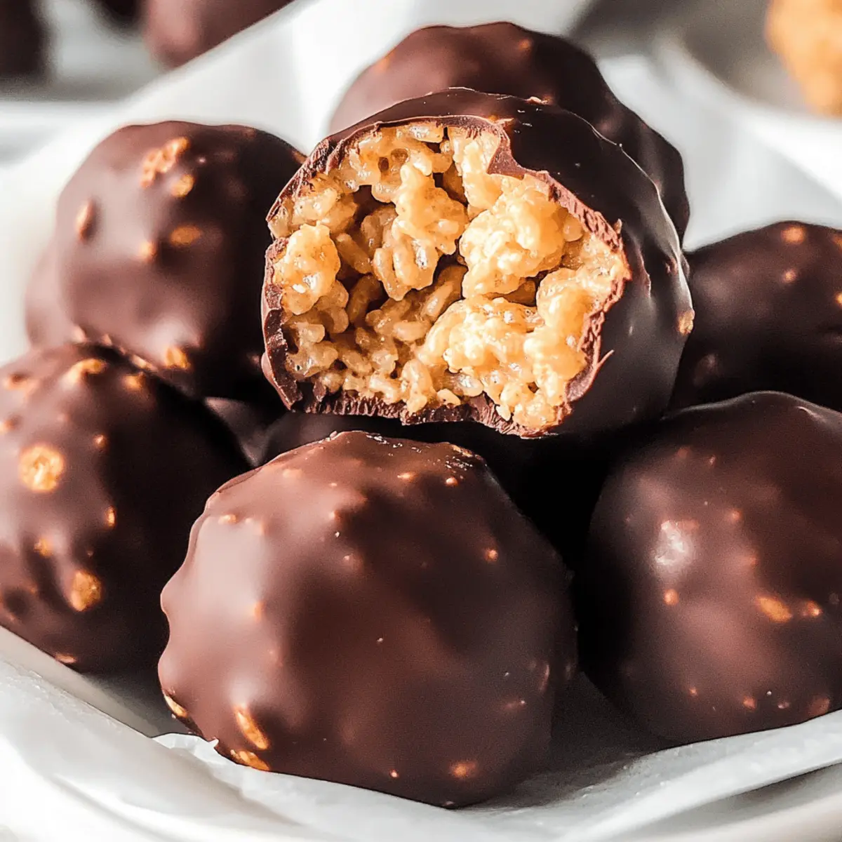 Chocolate Covered Peanut Butter Balls with Rice Krispies zs1dzi