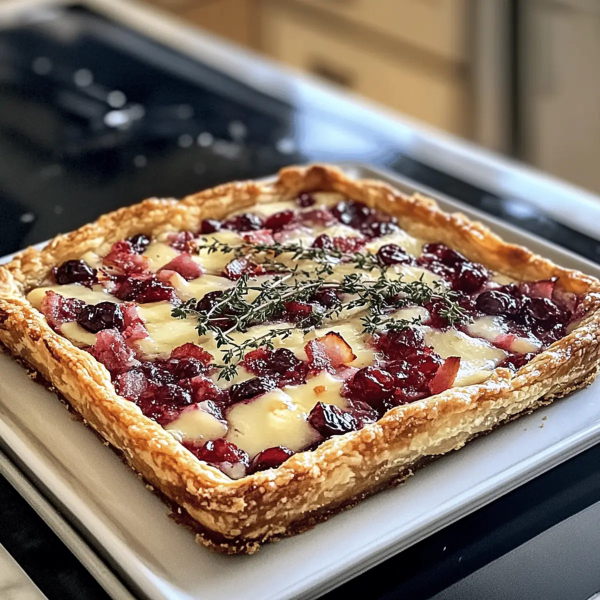 Cranberry Brie Tart with Pancetta Thyme likhyc