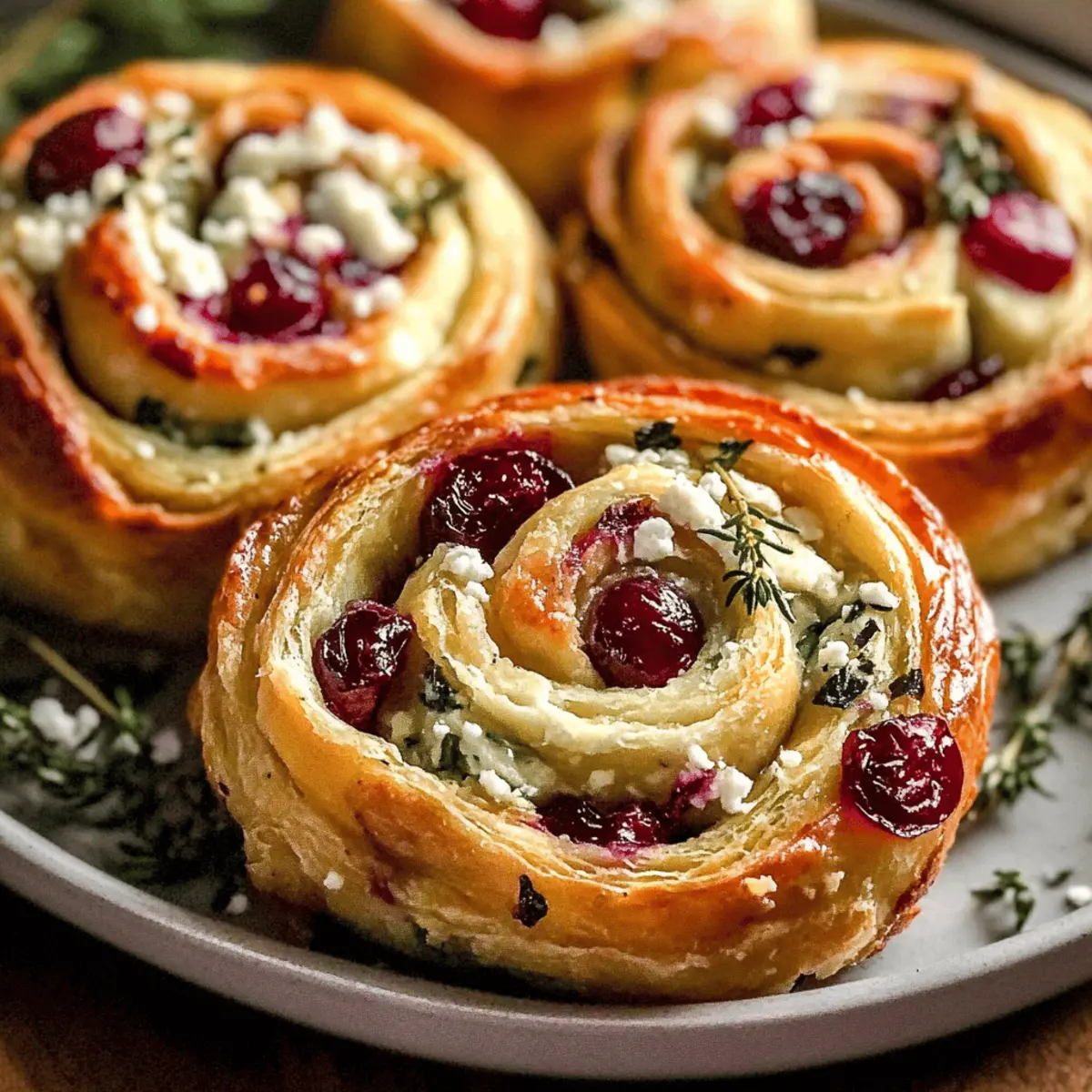 Cranberry Cream Cheese Pinwheels with Feta Herbs aqay5d