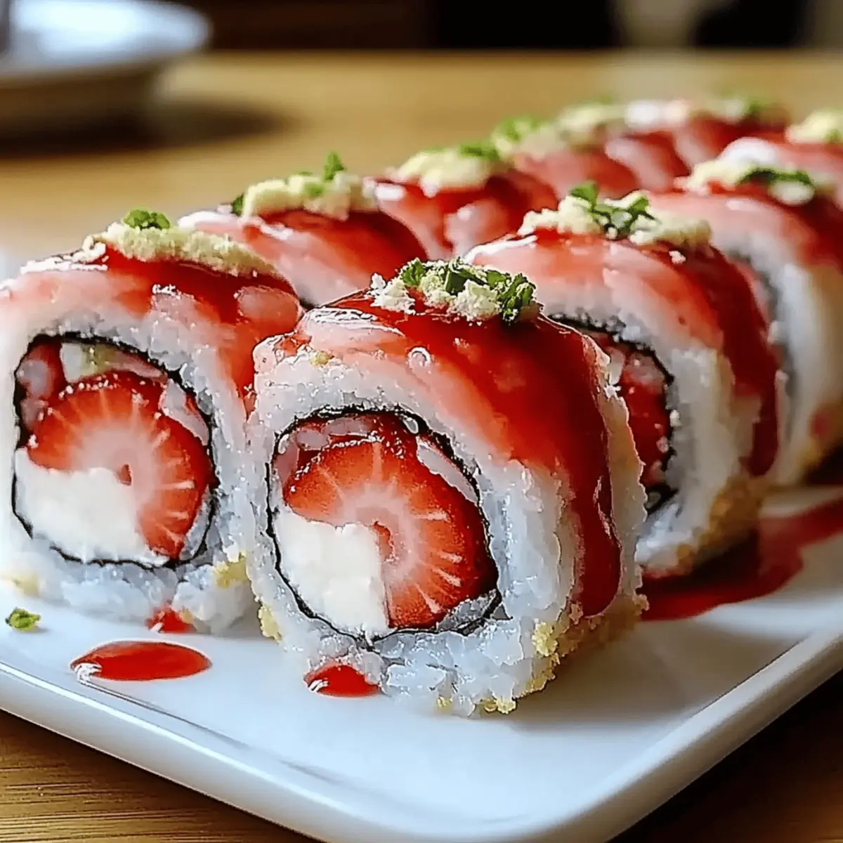 Creative Cute Strawberry Shortcake Sushi Roll smzrnp
