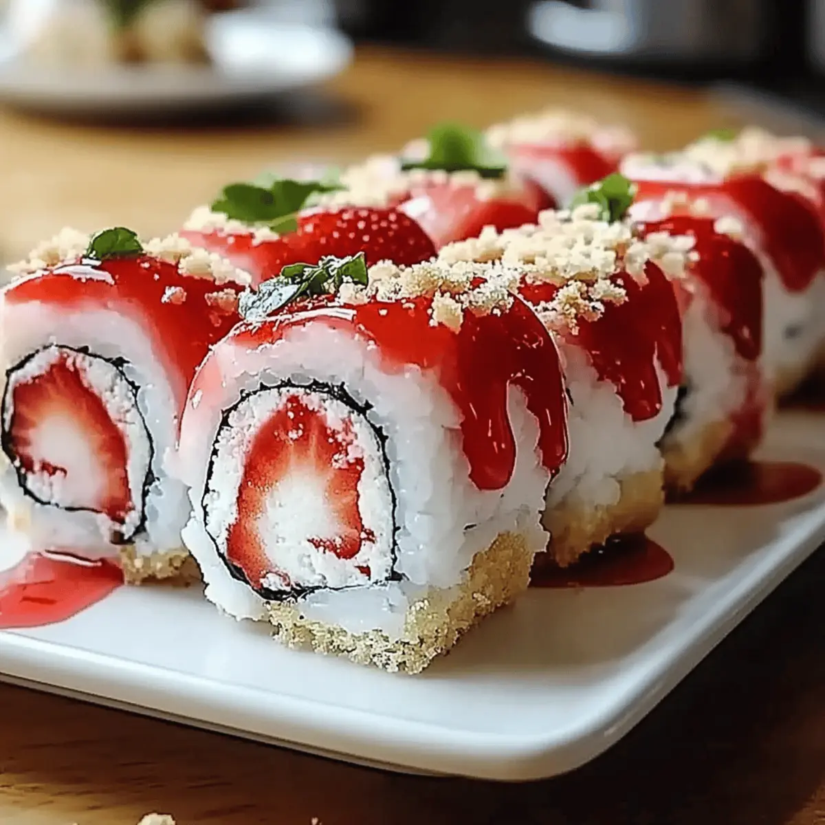 Creative Cute Strawberry Shortcake Sushi Roll vknsln