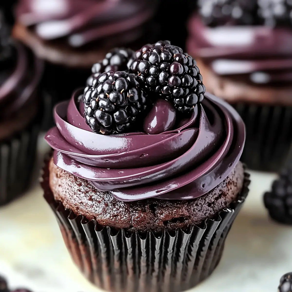 Decadent Dark Chocolate Blackberry Cupcakes tsudm1
