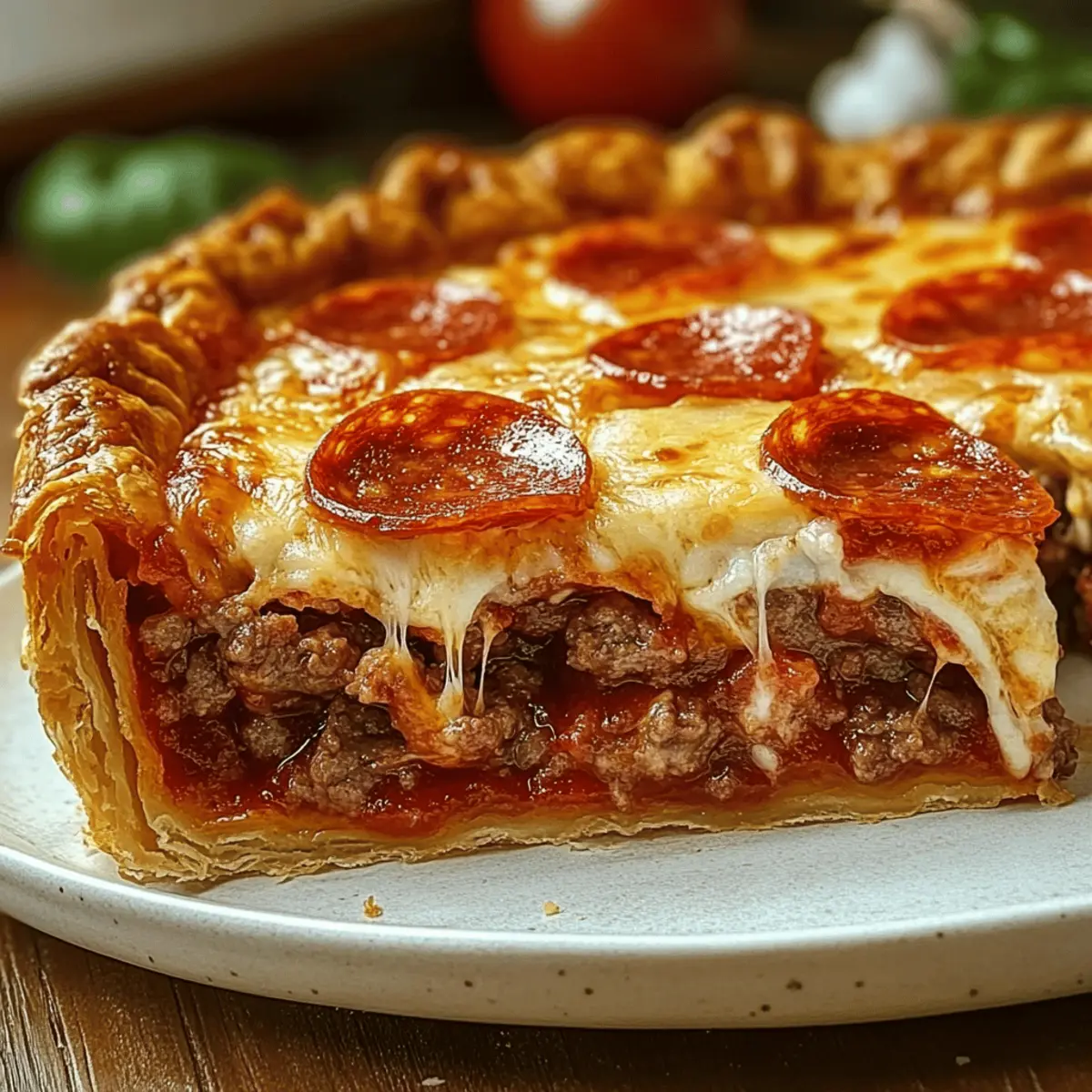 Deep Hamburger Sausage Pepperoni Pie cvffcr