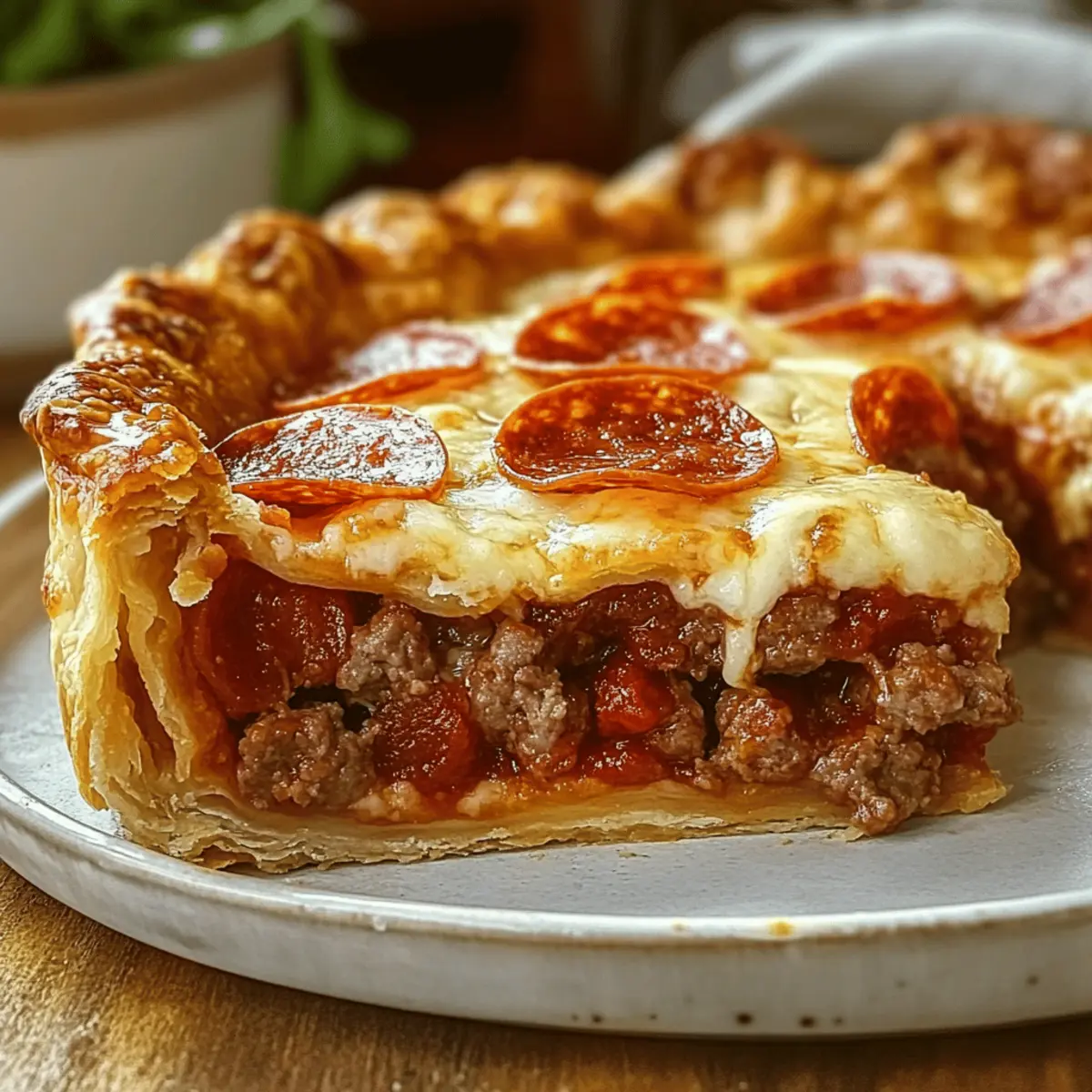 Deep Hamburger Sausage Pepperoni Pie glrzlc