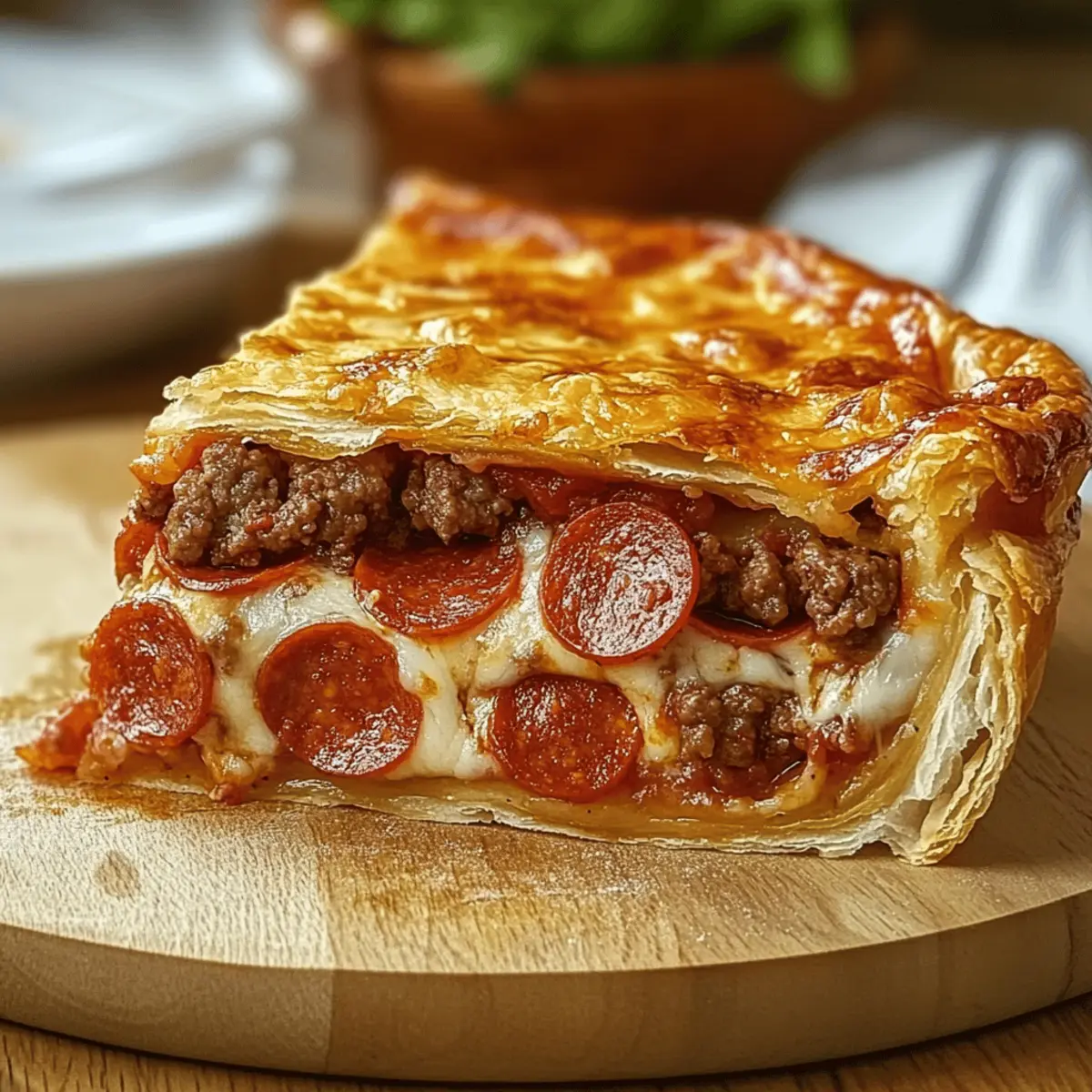 Satisfy Your Cravings with Deep Hamburger Sausage & Pepperoni Pie