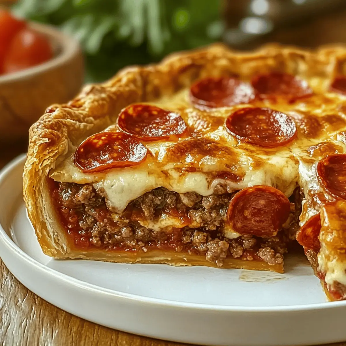 Deep Hamburger Sausage Pepperoni Pie zu4bem