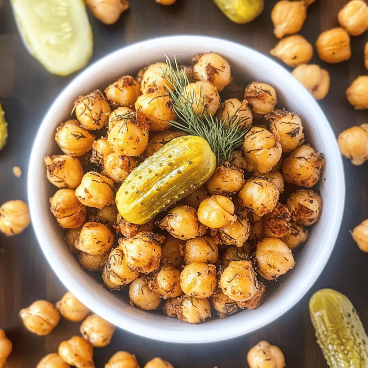 Crispy Dill Pickle Roasted Chickpeas for Guilt-Free Snacking