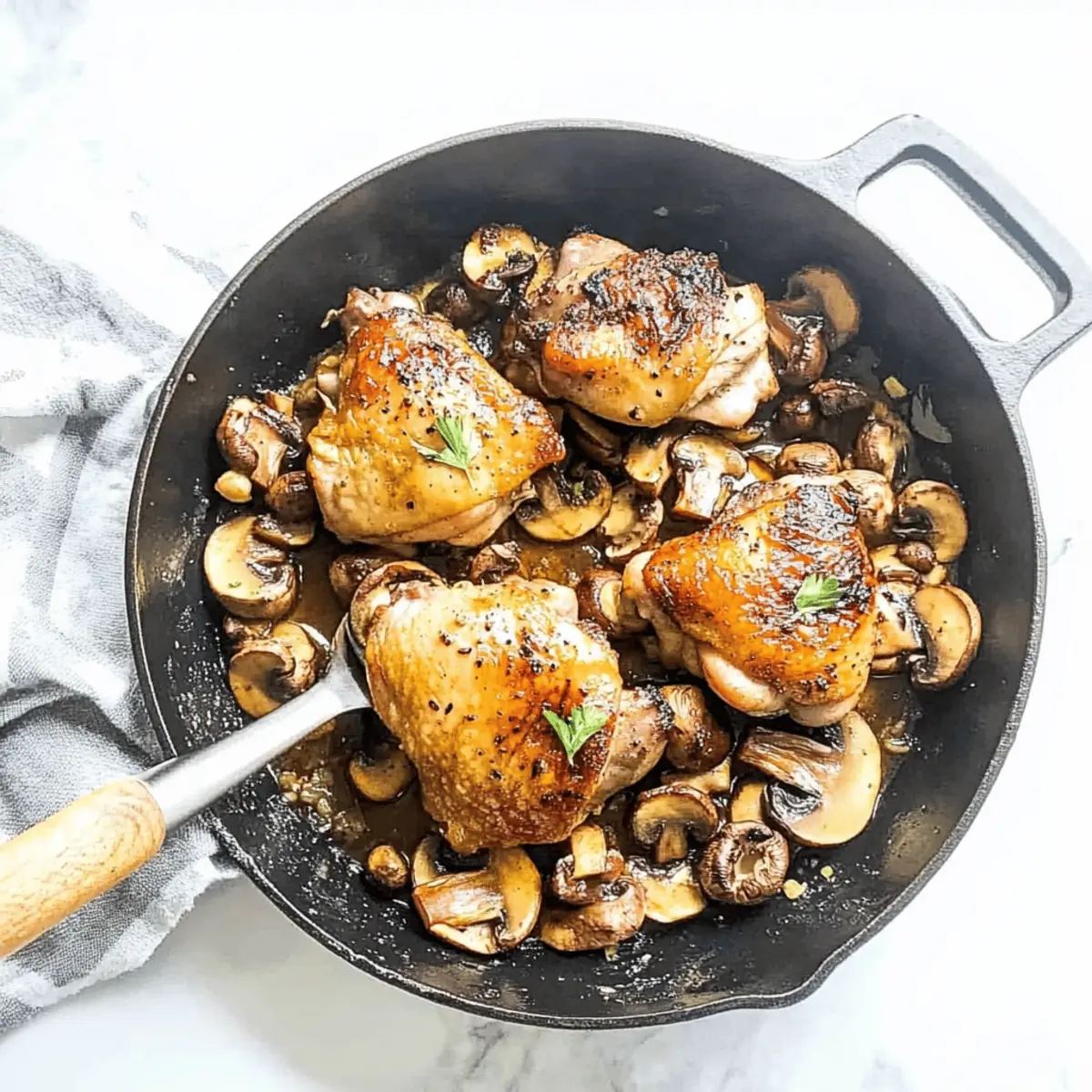 Garlic Chicken Thighs With Mushrooms cv1z4q