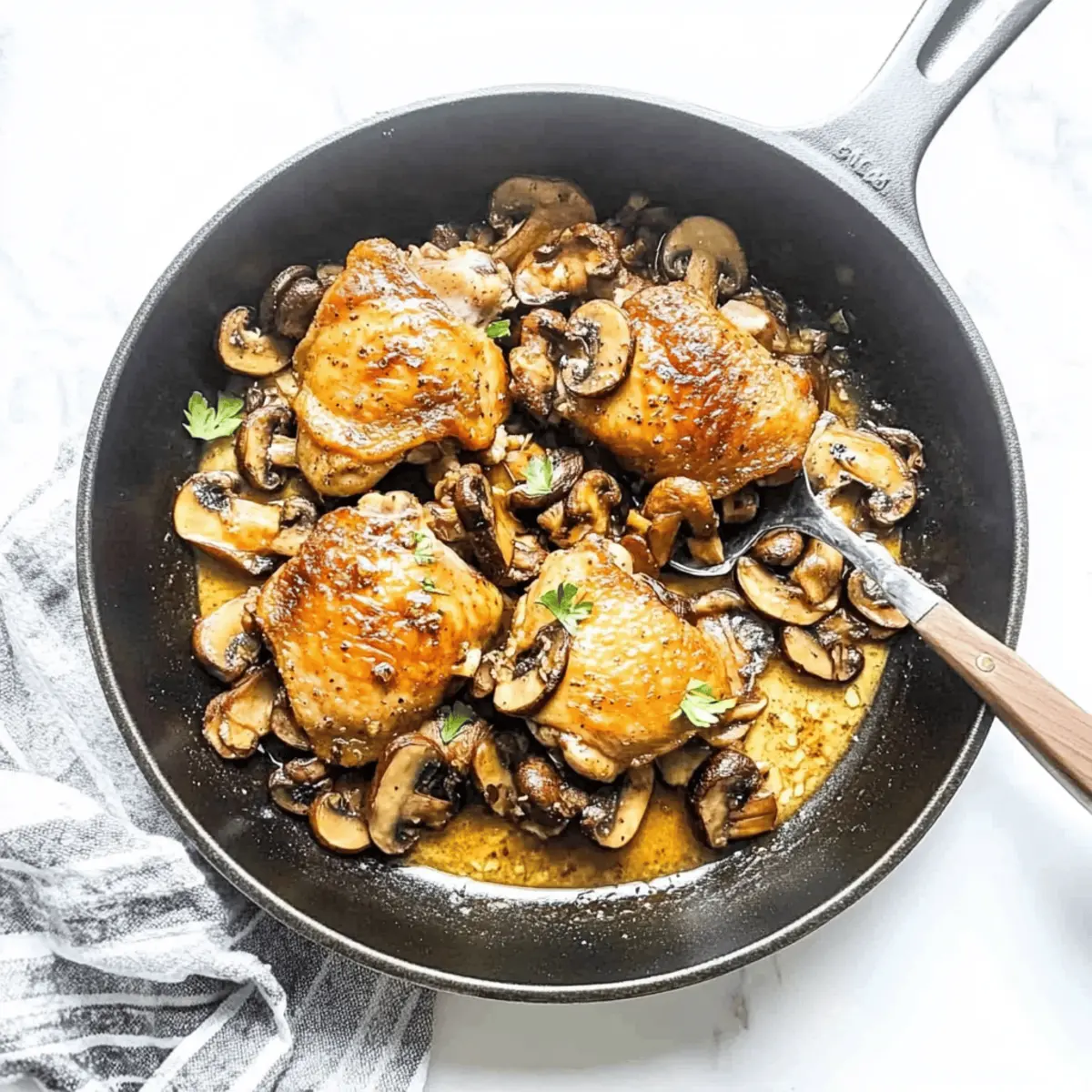 Garlic Chicken Thighs With Mushrooms scwowt