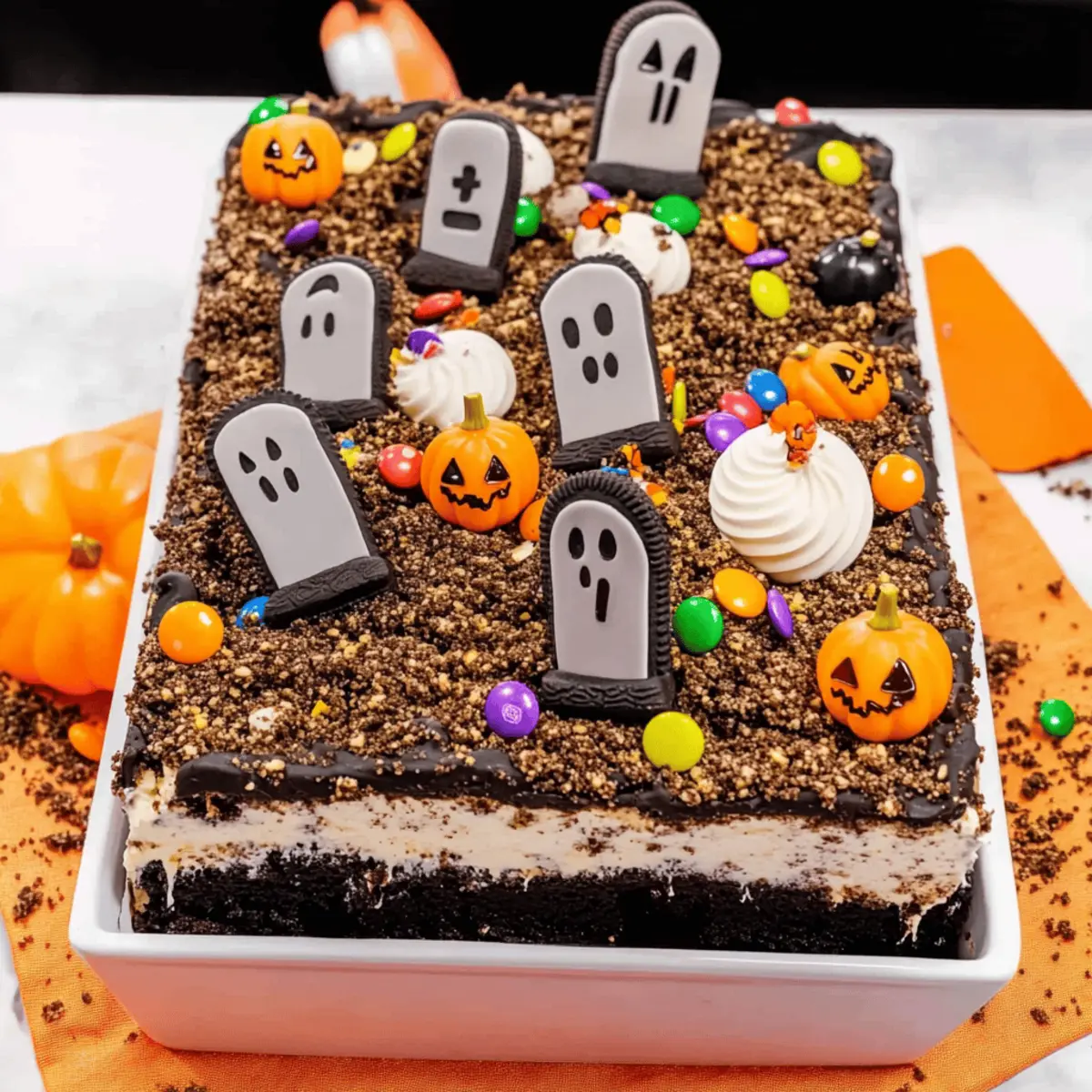 Spooktacular Graveyard Chocolate Poke Cake to Wow Your Guests