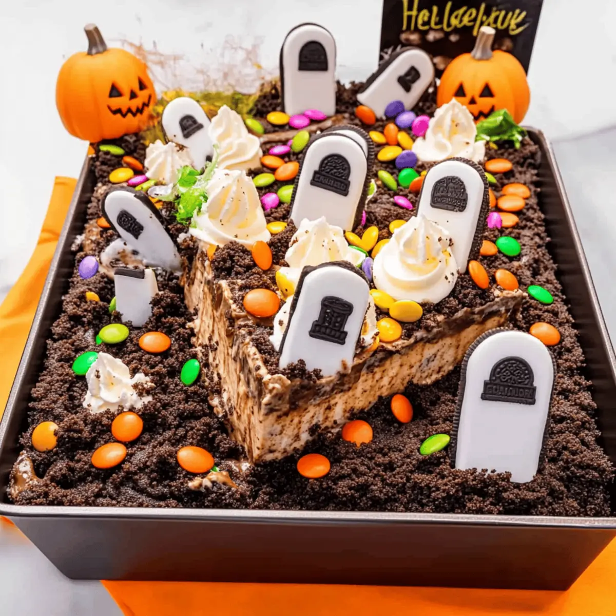 Graveyard Chocolate Poke Cake qigffl