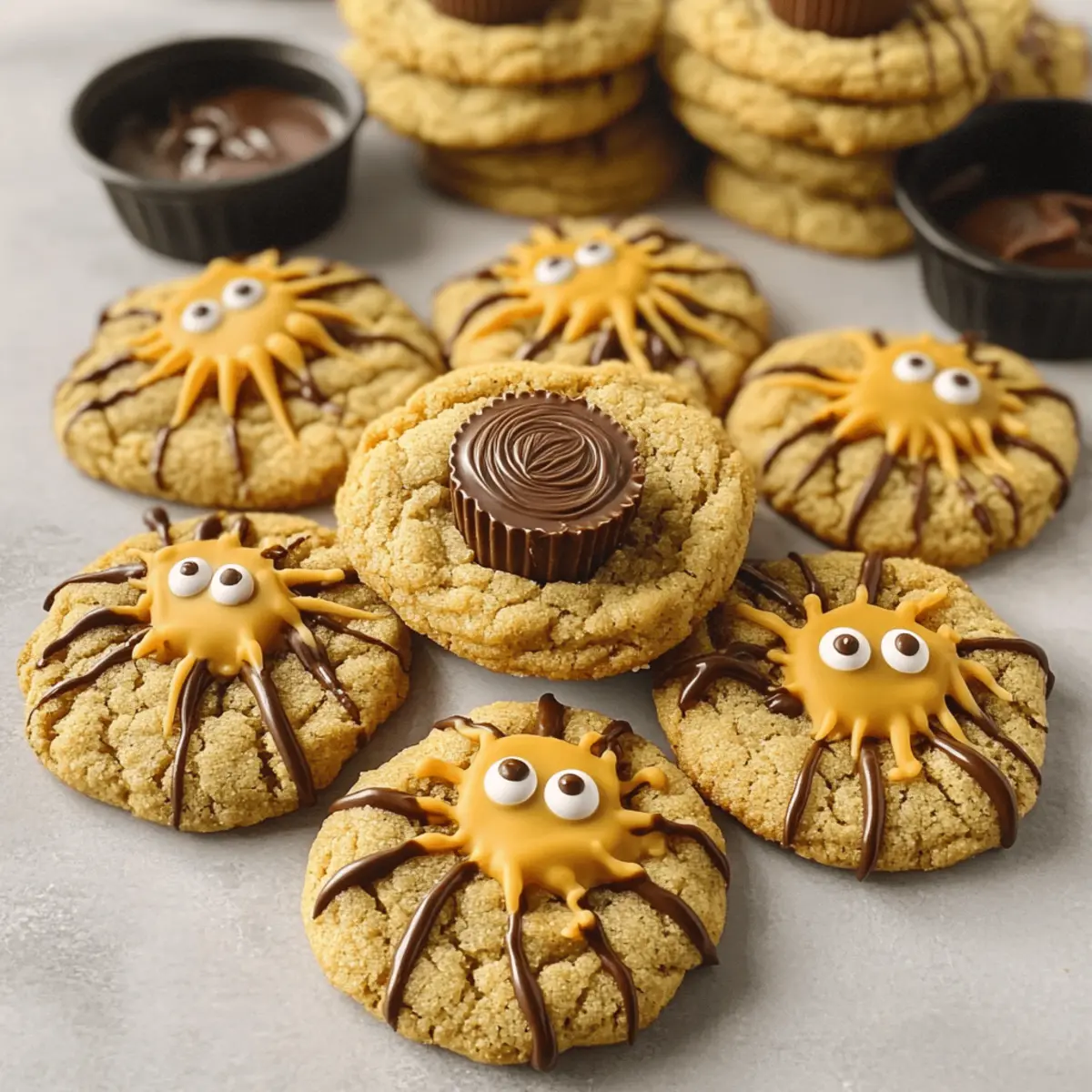 Peanut Butter Spider Halloween Cookies ryl76i