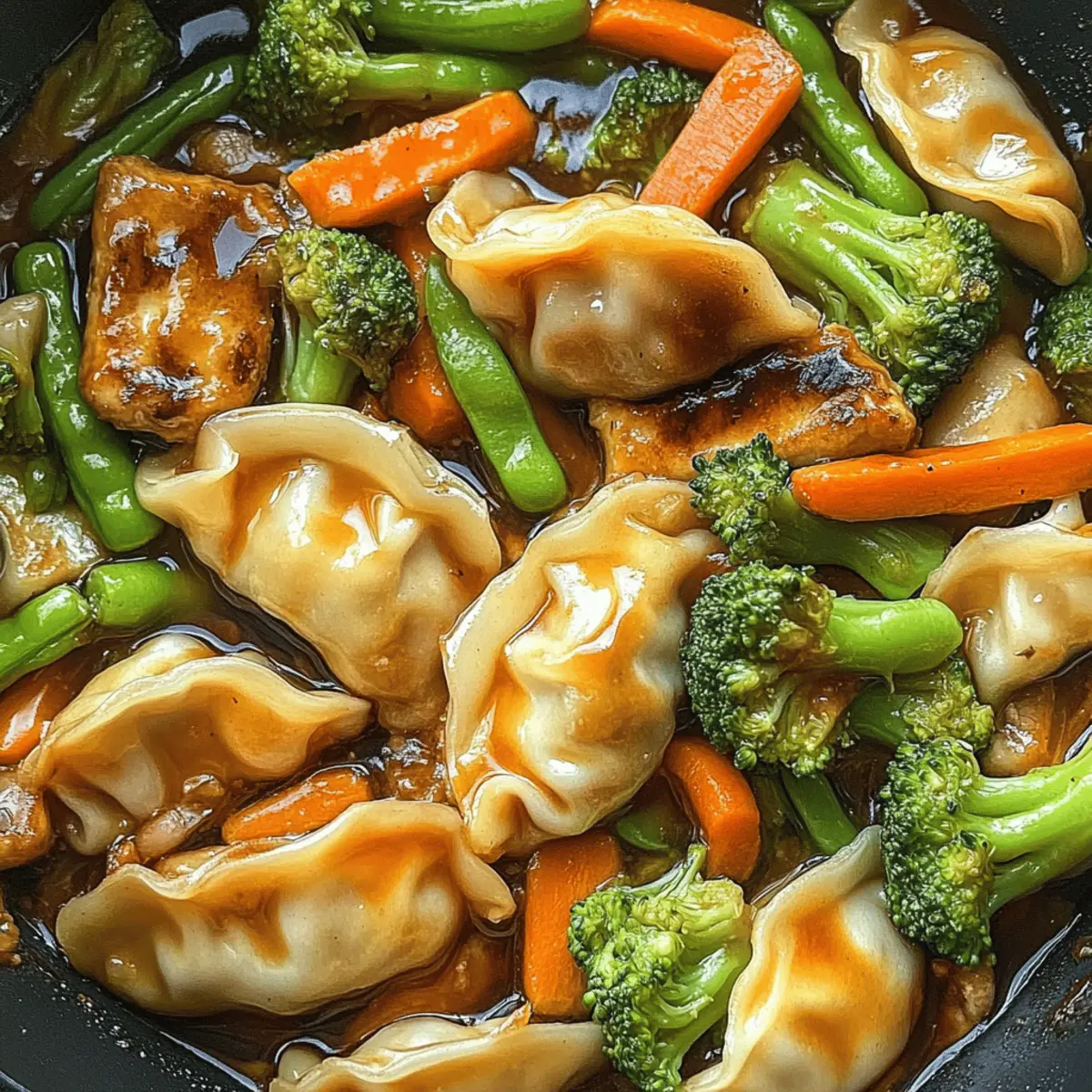 Delicious Potsticker Stir Fry Packed with Colorful Veggies