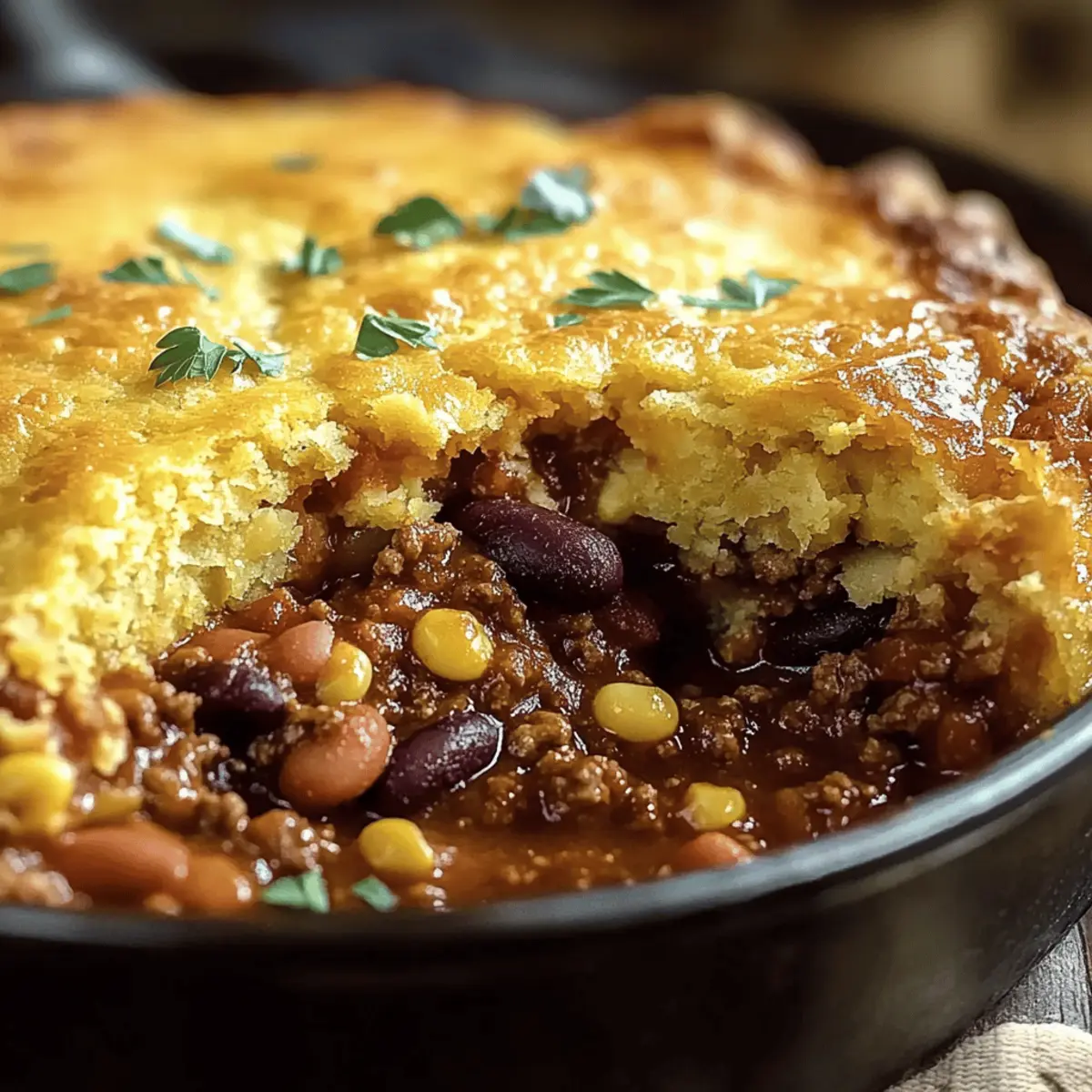 Skillet Chili Cornbread Pot Pie ncwwzu