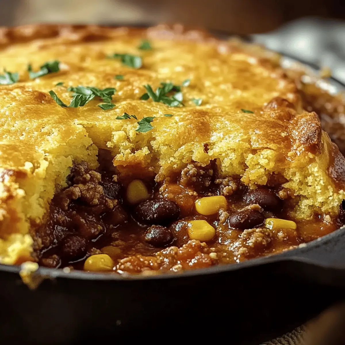 Skillet Chili Cornbread Pot Pie oidar7