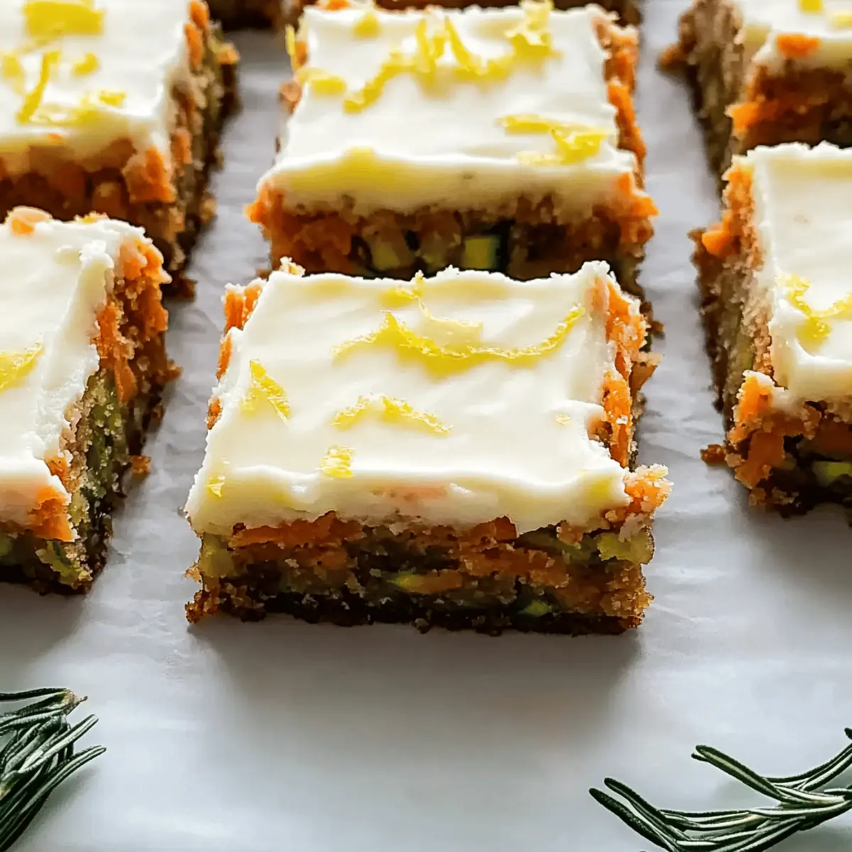 Spiced Ginger Carrot and Zucchini Bars with Lemon Cream Frosting Delight