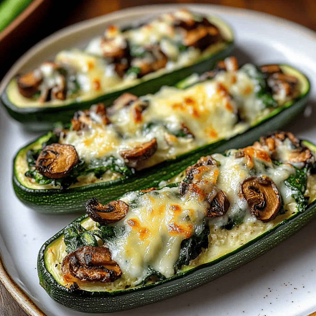 Spinach Mushroom and Ricotta Stuffed Zucchini Boats e6g3mv