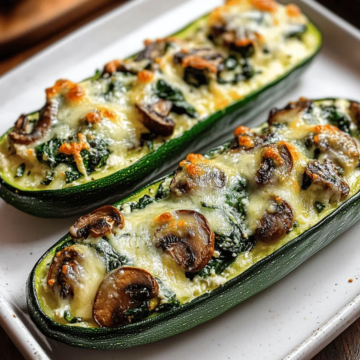 Spinach Mushroom and Ricotta Stuffed Zucchini Boats zdjd1j