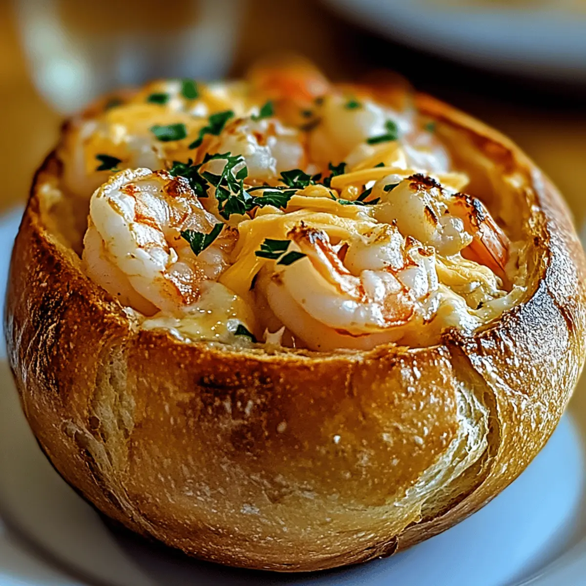 Stuffed Seafood Bread Bowl eploei