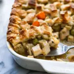 Thanksgiving Turkey Pot Pie with Stuffing Crust