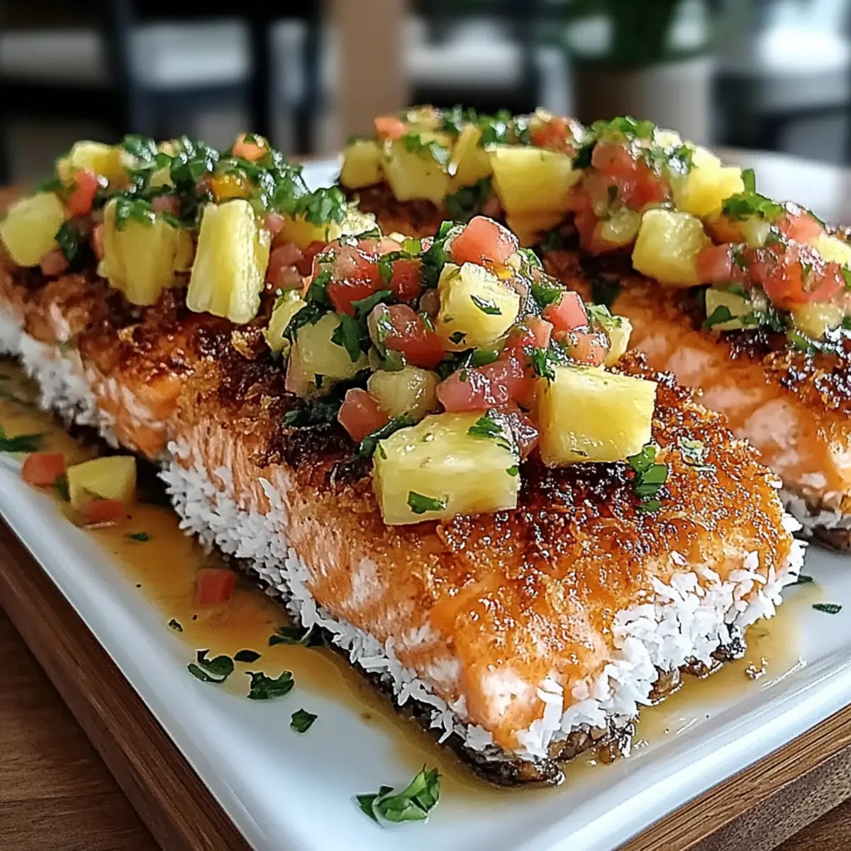 Coconut Crusted Salmon with Pineapple Salsa: A Tropical Delight