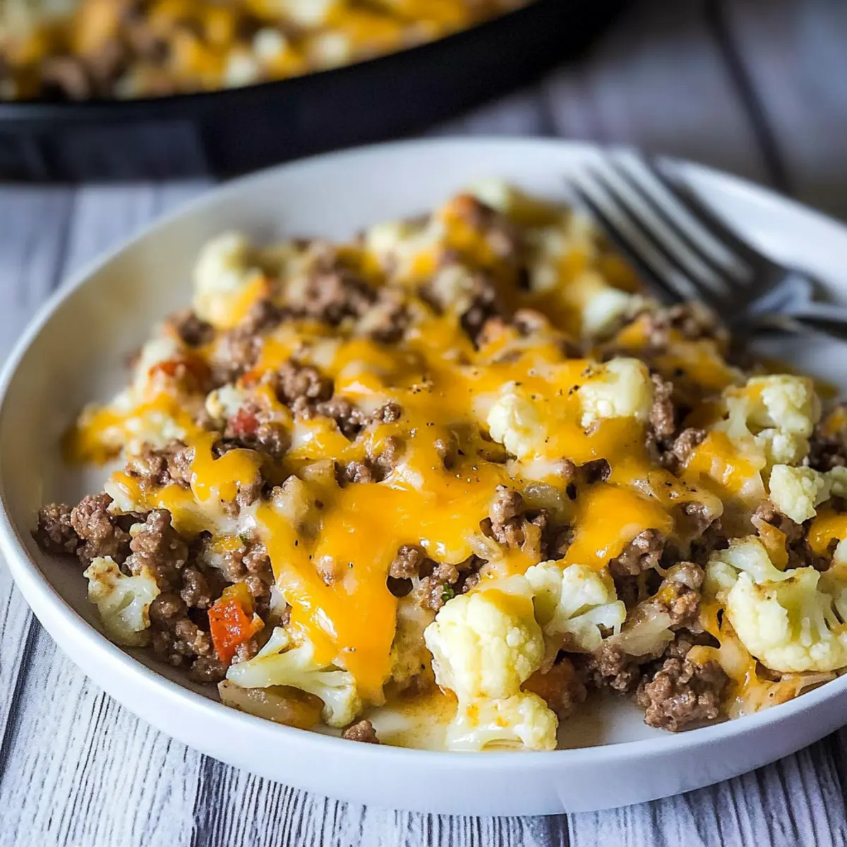 Cauliflower and Ground Beef Hash bajzdp