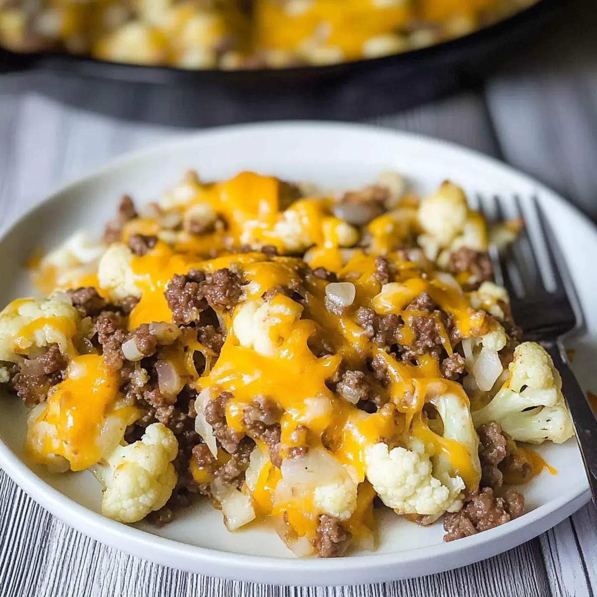 Cauliflower and Ground Beef Hash vkjfq3