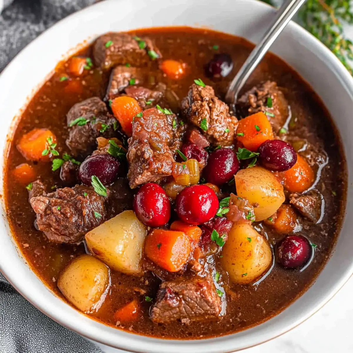 Cozy Cranberry Apple Beef Stew for Ultimate Autumn Comfort