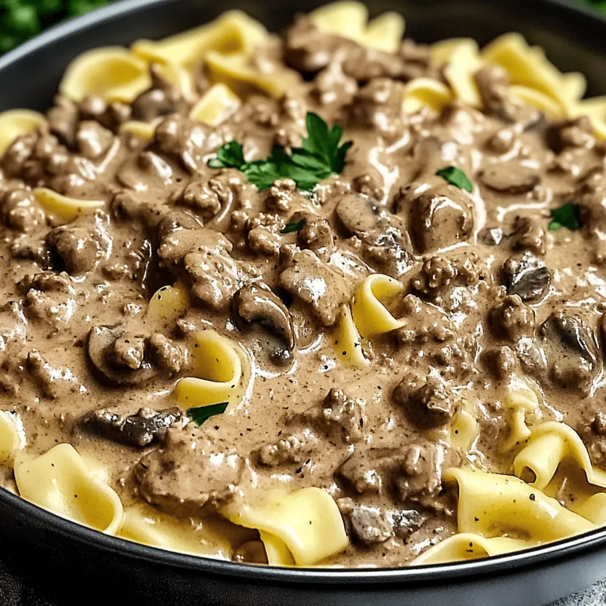 Creamy Ground Beef Stroganoff sewqvb
