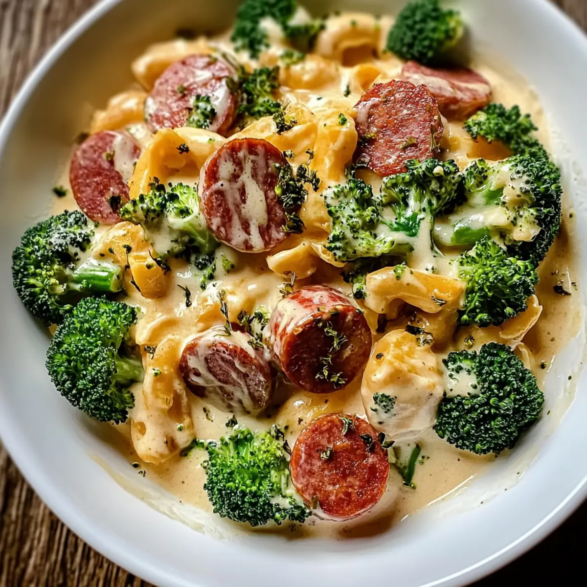 Creamy Kielbasa Broccoli Skillet lrdlu2
