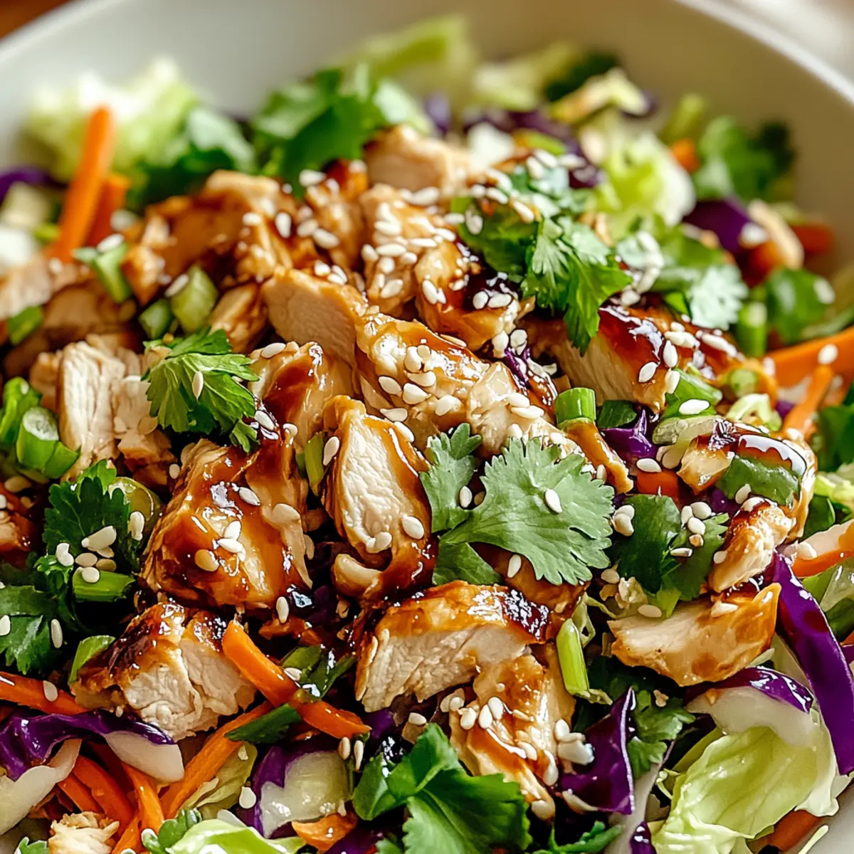 Crunchy Sesame Chicken Cabbage Salad tefctd