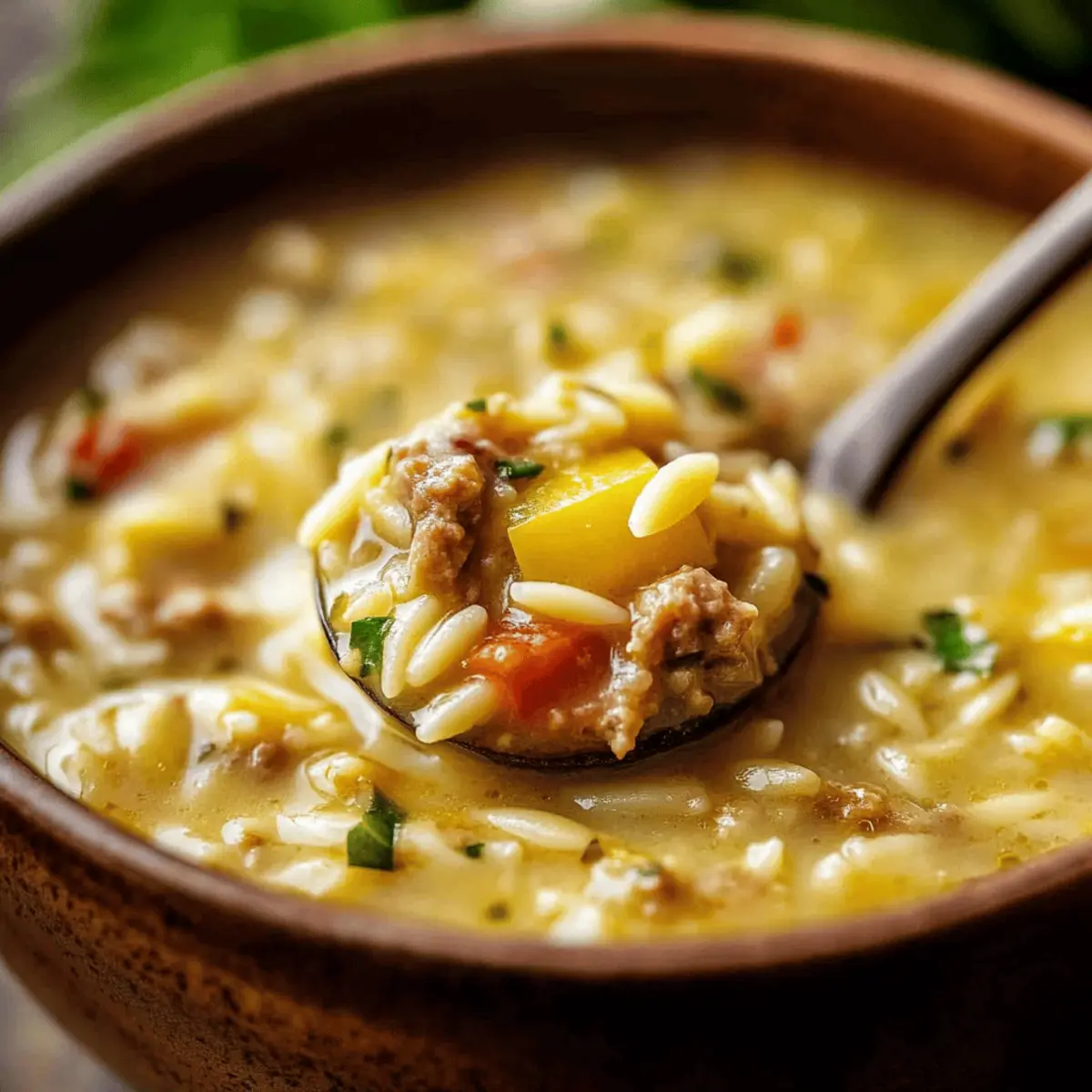 Orzo Stuffed Banana Peppers Soup ablkko