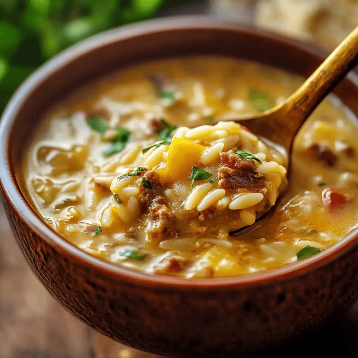 Orzo Stuffed Banana Peppers Soup g7he50