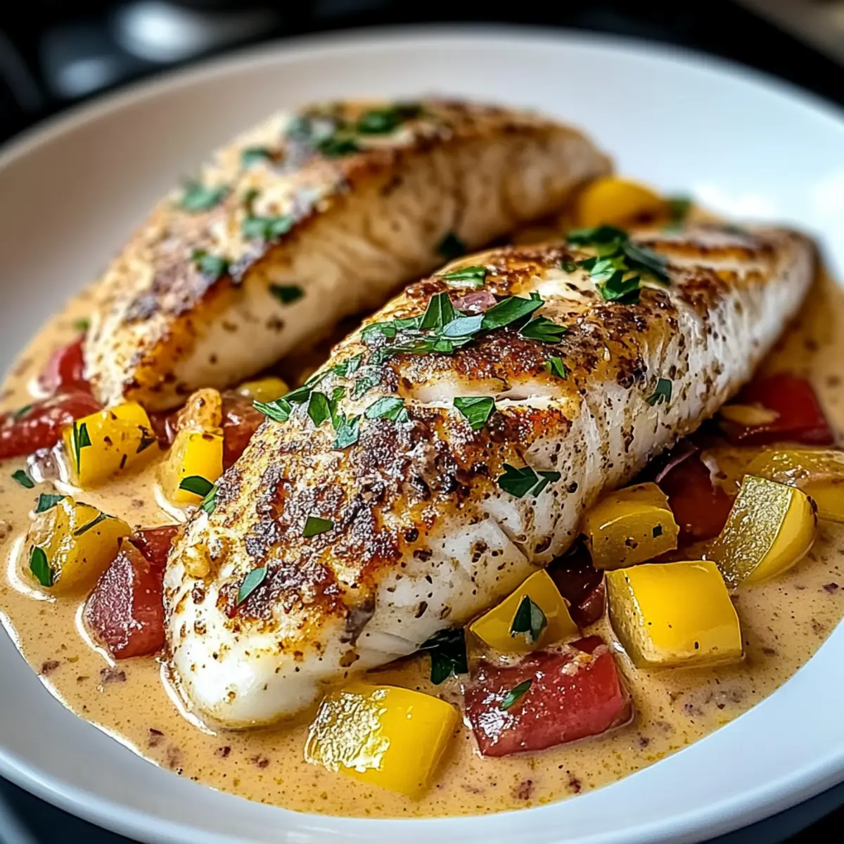 Red Snapper with Creamy Creole Sauce b93i6w