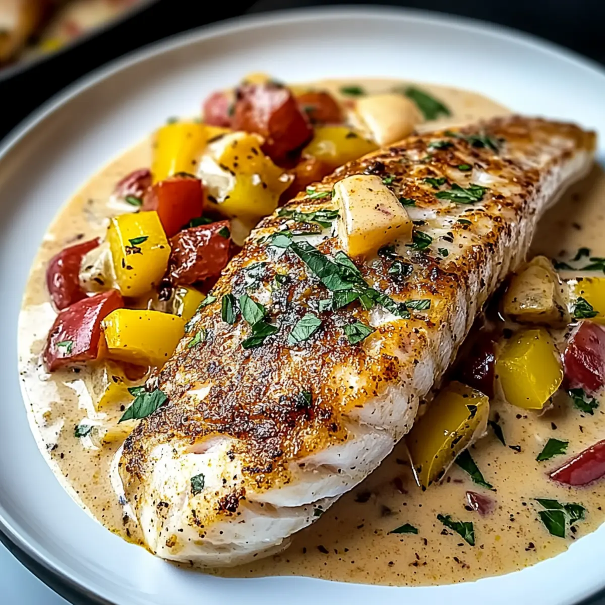 Red Snapper with Creamy Creole Sauce fy92yp
