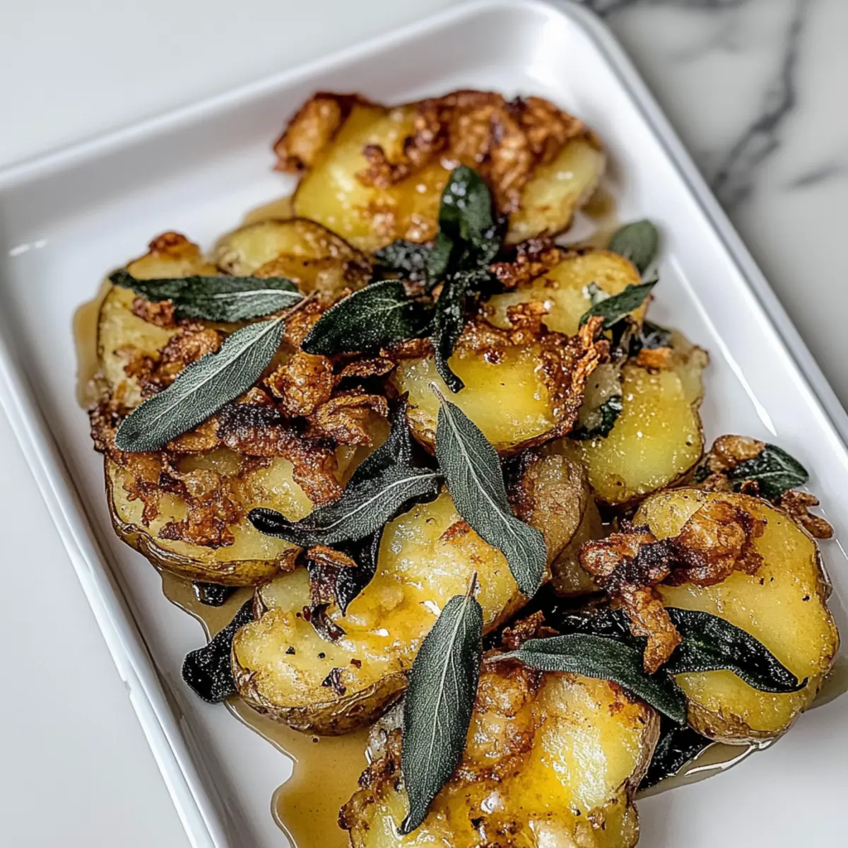Crispy Smashed Sage Potatoes with Brown Butter Bliss
