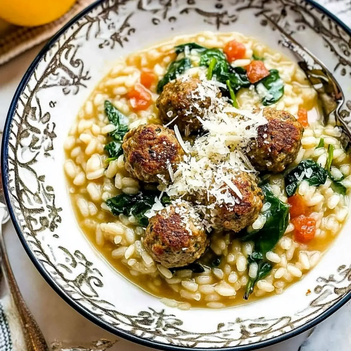 Creamy Wedding Risotto with Meatballs in Just 6 Minutes