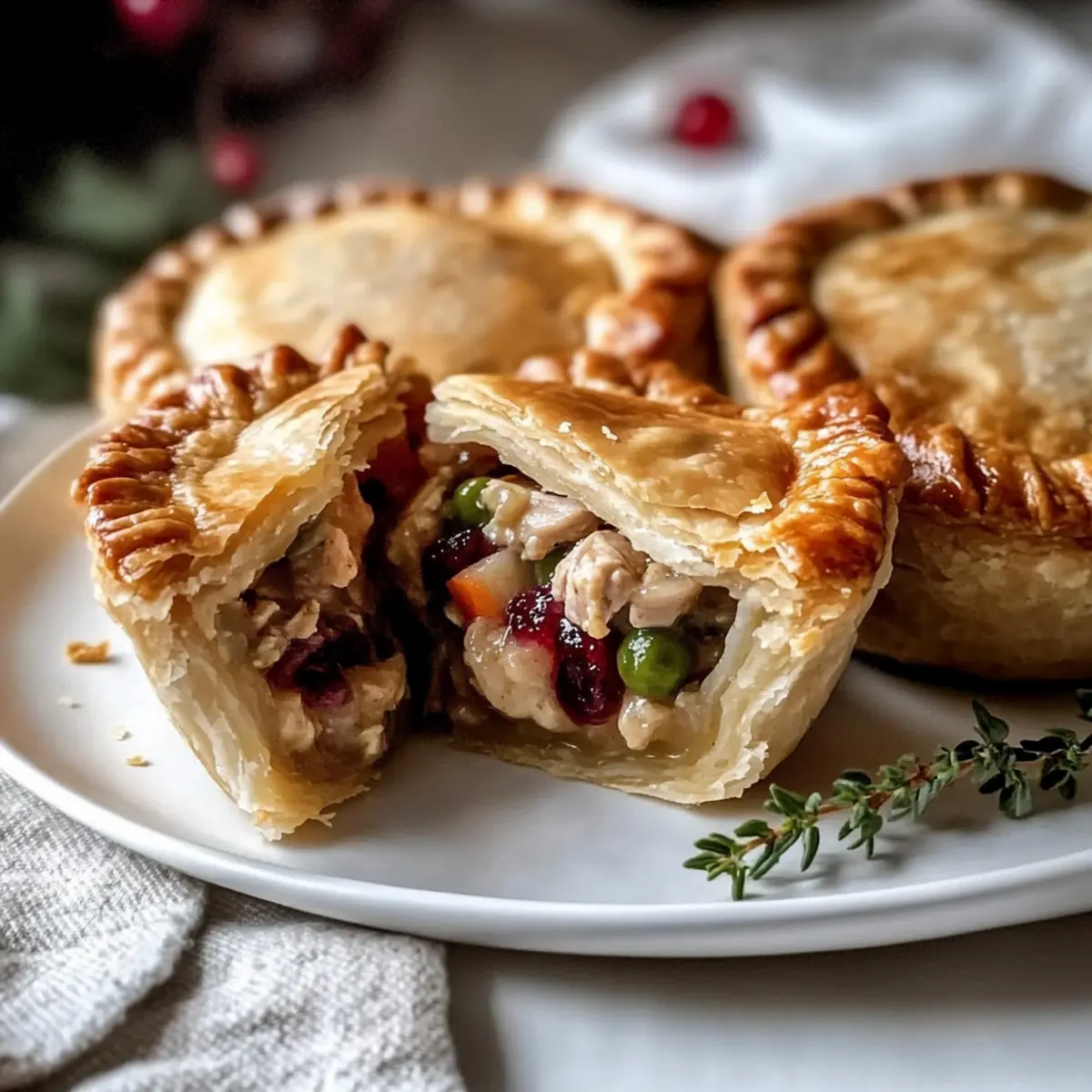 Mini Thanksgiving Turkey & Cranberry Pot Pies for Cozy Feasts