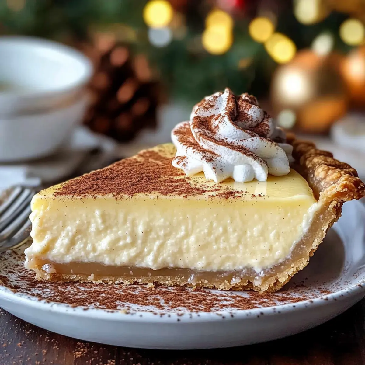 Creamy Christmas Eve Cinnamon-Vanilla Custard Pie Delight