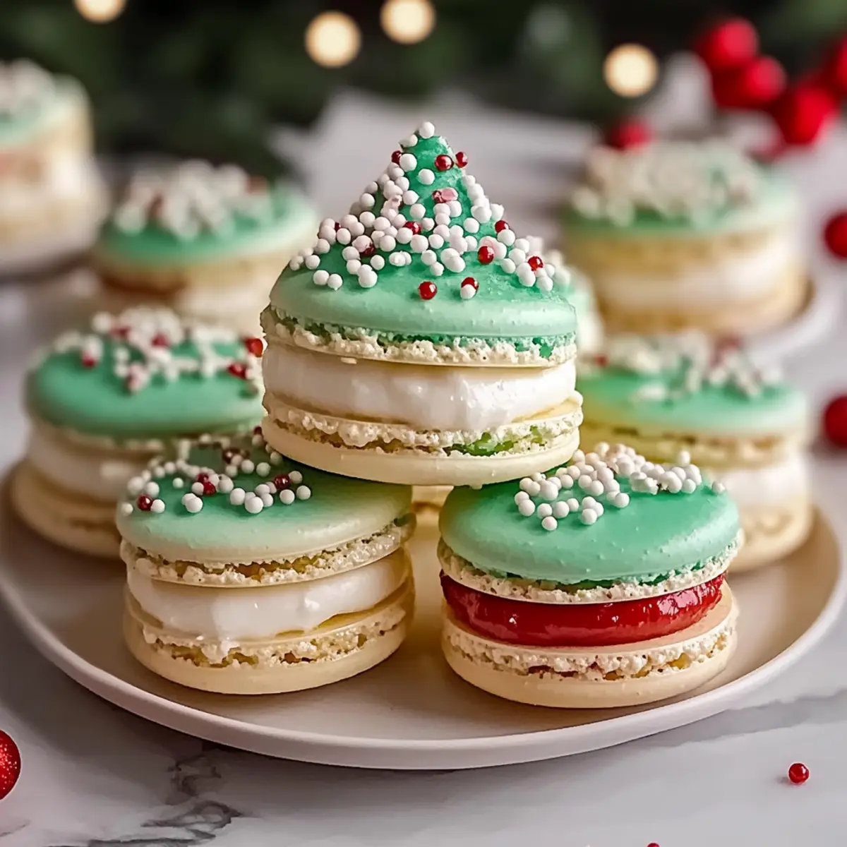 Festive Christmas Tree Cake Macarons: A Holiday Delight