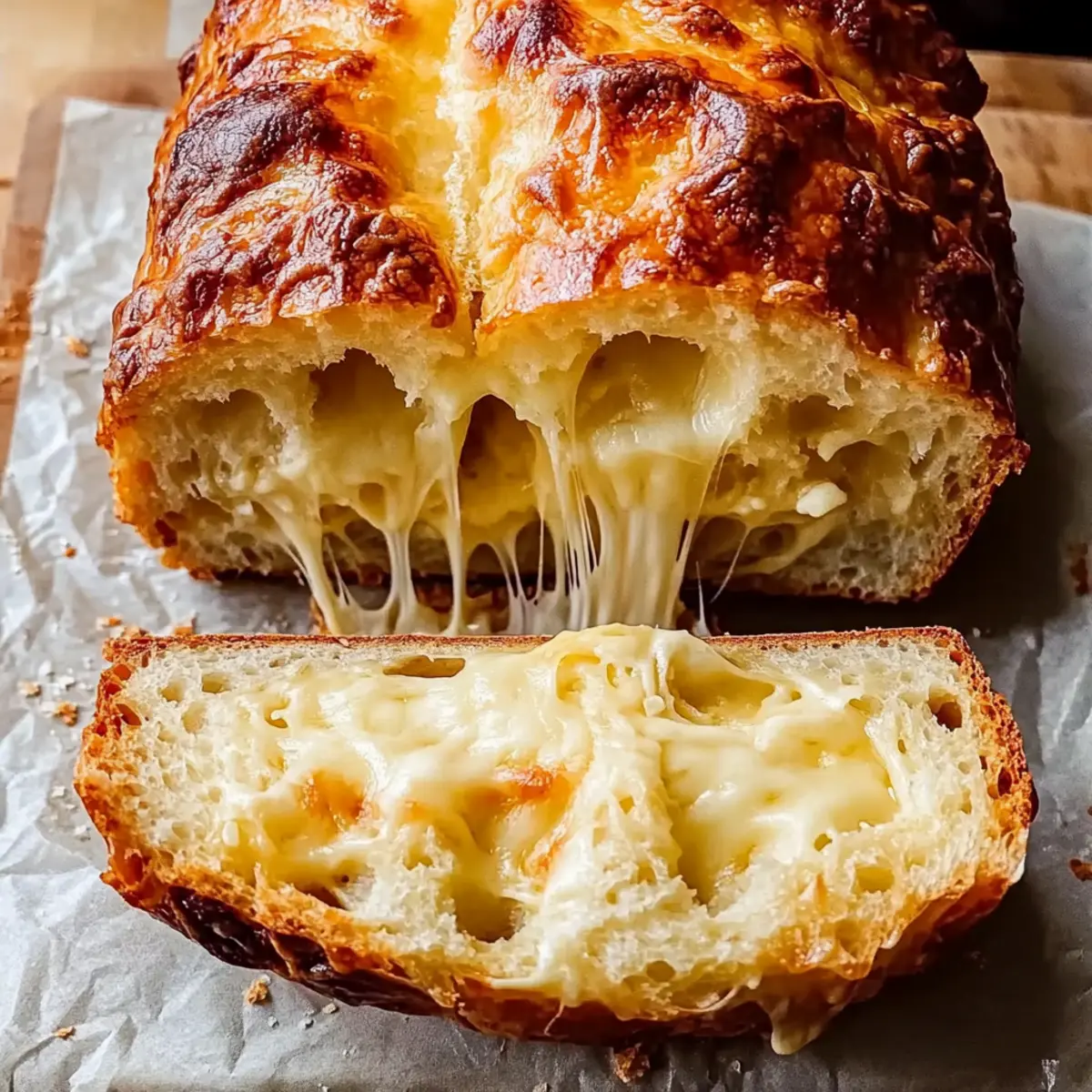 Gooey Cheese Bread: Easy No-Knead Delight for All Occasions